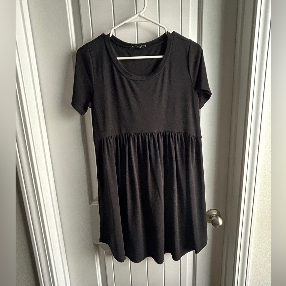 Boutique Black Mini Babydoll Dress